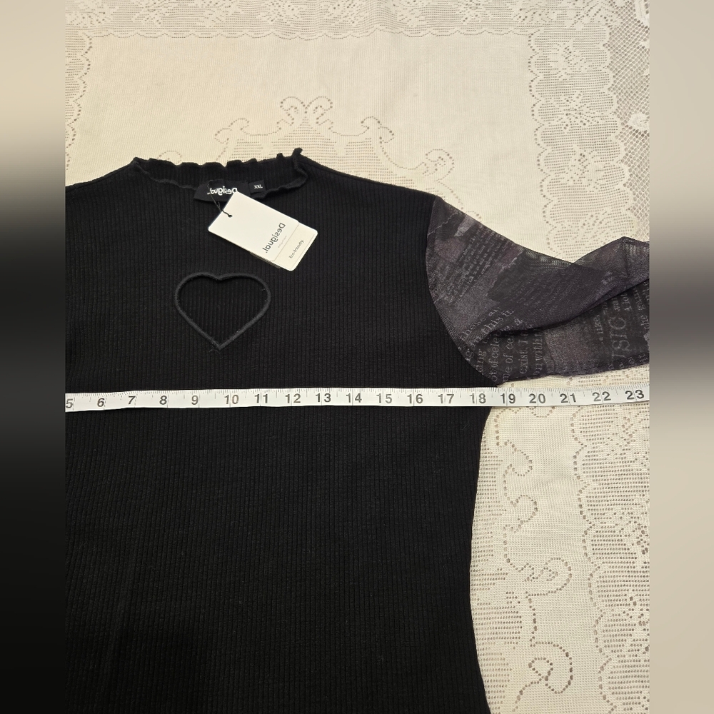 Desigual Black Dress with Lavender Sleeves - Picture 9 of 12